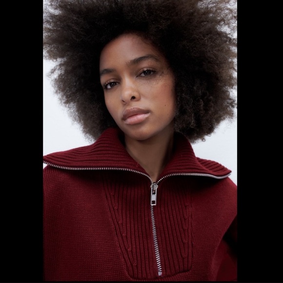 ZARA KNIT SWEATER WITH ZIP | SIZE: XL | NWT - Picture 5 of 12